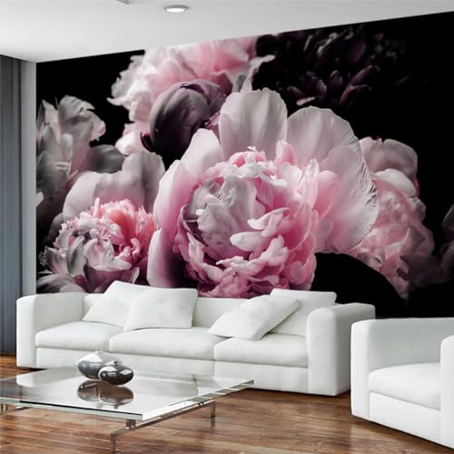 Large Pink Peony Flower Wallpaper for Bedroom