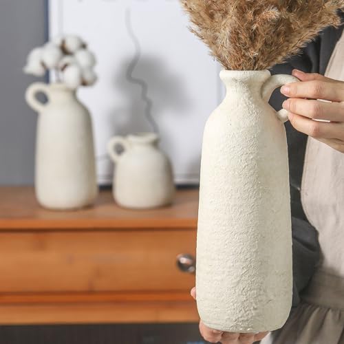 Ceramic Vase Set of 3 with Handle (3 Count)