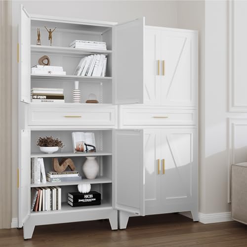 71 "Farmhouse Metal Filing Cabinet with a Drawer and 4 Adjustable Shelves