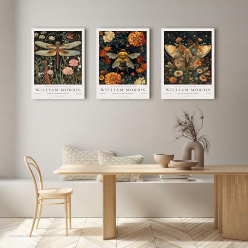 Wrapped Canvas Morris Dragonfly Floral Wall Art Set of 3 (3 Count)
