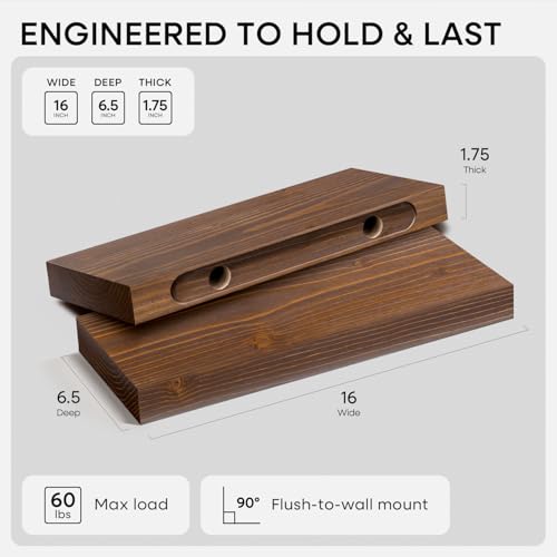 16 Inch Floating Shelves (4 Count)