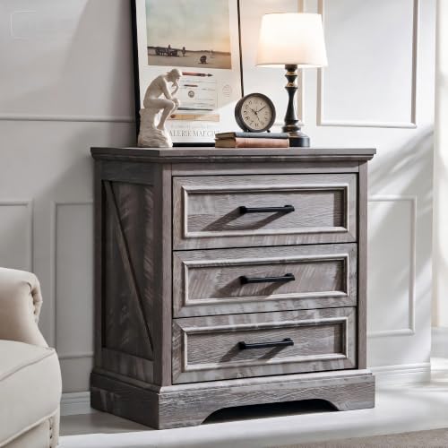 22" Farmhouse 3 Drawer Dresser for Bedroom