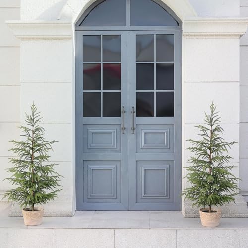 4FT 1Pcs Artificial Norfolk Pine Potted Christmas Tree for Front Door Decor