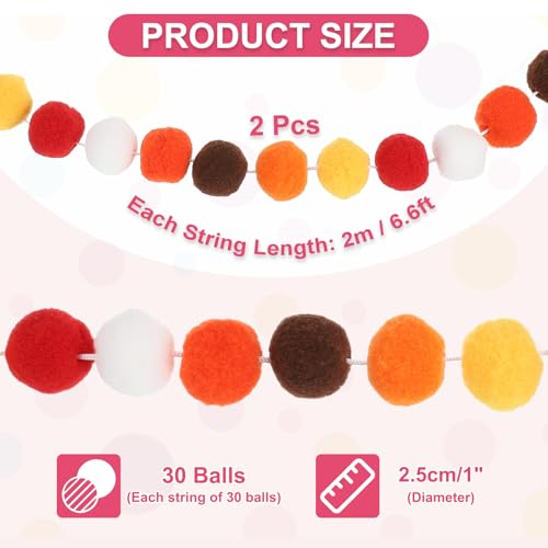 13Ft Pom Pom Garland Decorations