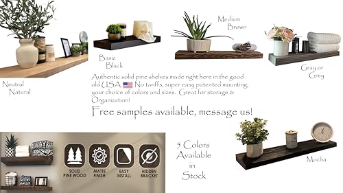 48 Inch Wooden Floating Shelves for Wall