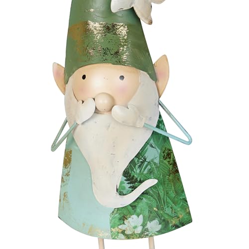 18" Tall Outdoor Metal Speak No Evil Garden Gnome Statue