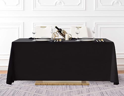 10 Pack 90x156 Inch Black Tablecloth for 8 Foot Rectangle Tables (10 Count)