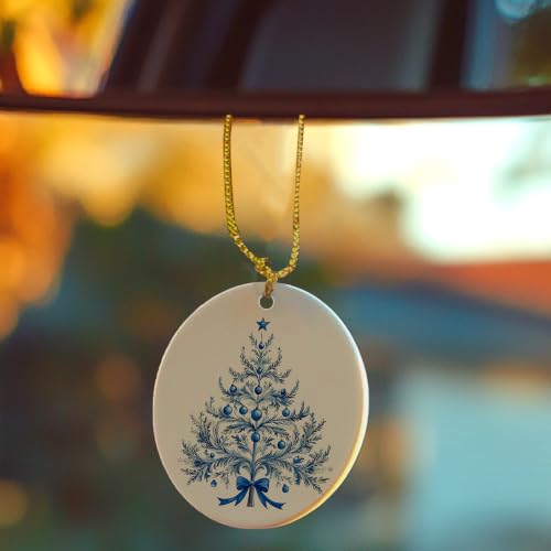 Blue Chinoiserie Christmas Tree Ceramic Ornament Gifts