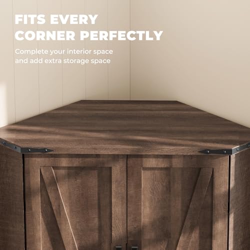 71" Corner Cabinet Brown