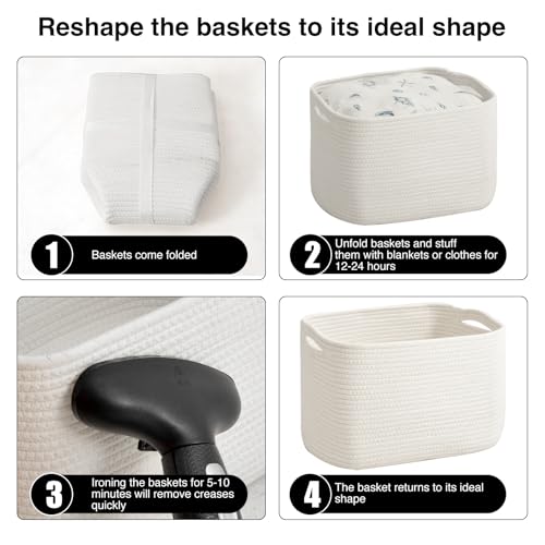 Storage Baskets for Organizing & Shelves (4 Count)