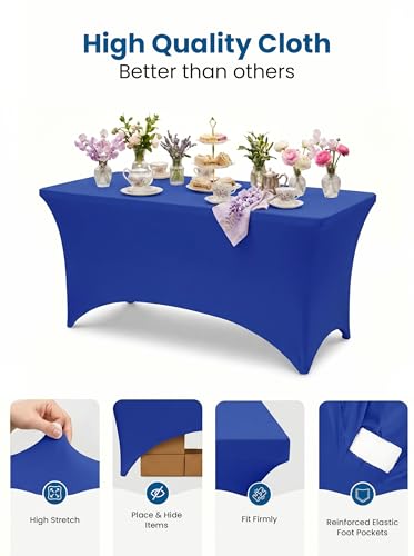 Spandex Table Cloth 2 Pack [6FT (2 Count)