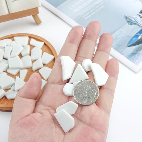200g White Glass Mosaic Tiles (7.05 Ounce)