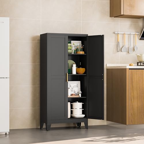 Black Kitchen Pantry Cabinets