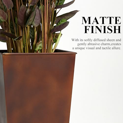 Garden 12" Dia x 28" H Large Metal Planter Set of 2 (2 Count)