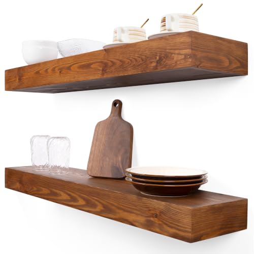 Floating Shelves 3 inch Thick for Wall Set of 2