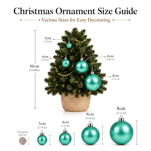 24ct Mint Green Christmas Ball Ornaments for Tree Decorations (24 Count)