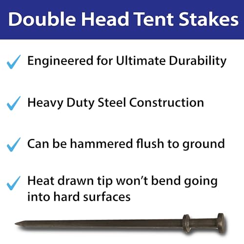 Heavy Duty Double Head Tent Stakes (4 Count)