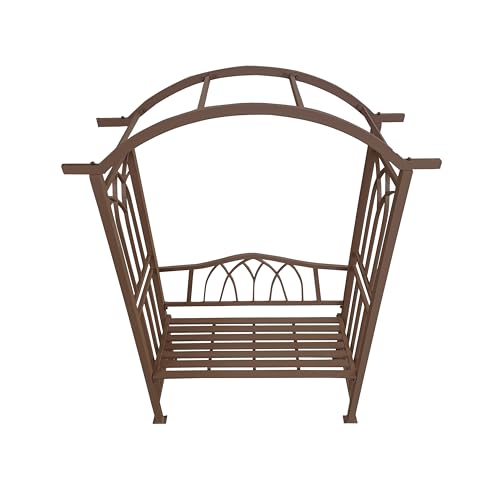 Brown Aluminum Garden Arbor Arch with 2