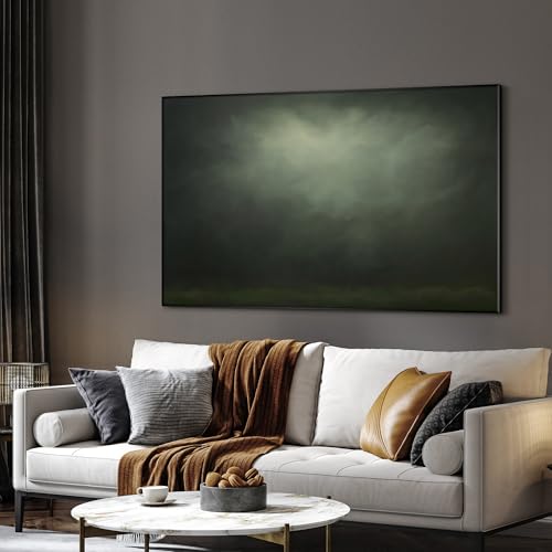 30"x60" Extra Large Framed Wall Art Moody Green Abstract Cloudscape