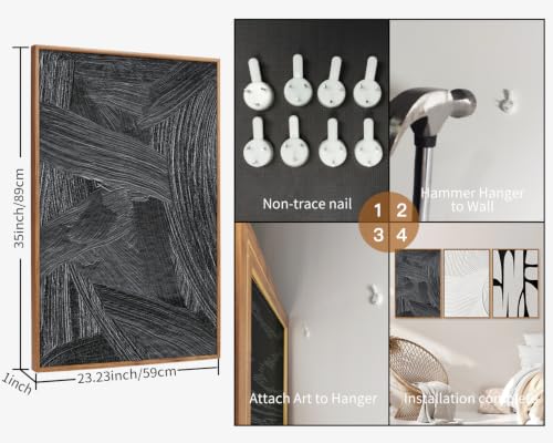 Black and White Framed Canvas Wall Art Set
