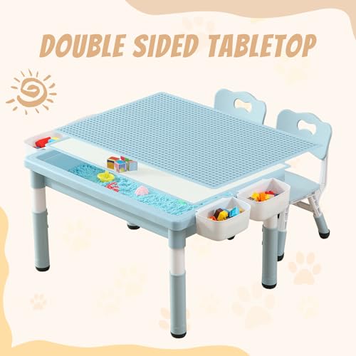 Multi Functional Kids Table and 2 Chairs Set (3 Count)