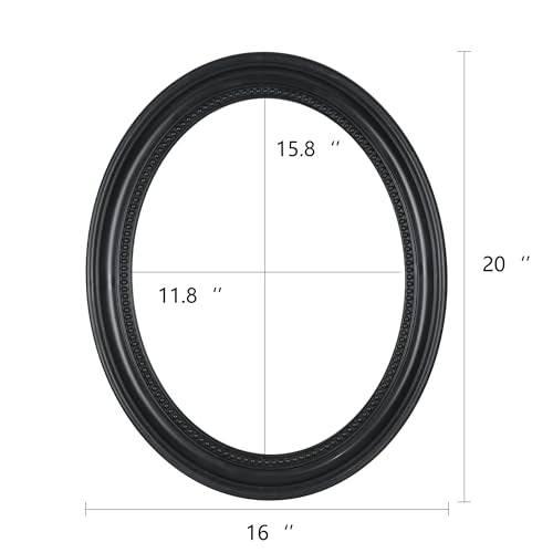 20 x 16 inch Black Wall Mirror Oval Bathroom Mirror Bedroom Mirror