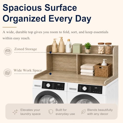 Washer Dryer Countertop with Extra Tall Shelf