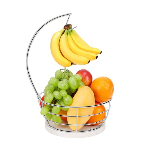 Countertop Fruit Basket Bowl with Banana Hanger