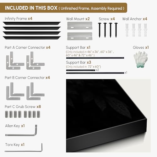 60"x72" Extra Large Framed Wall Art Black and White Botanical Leaves with Raindrops for Home Living Room Bedroom Decor