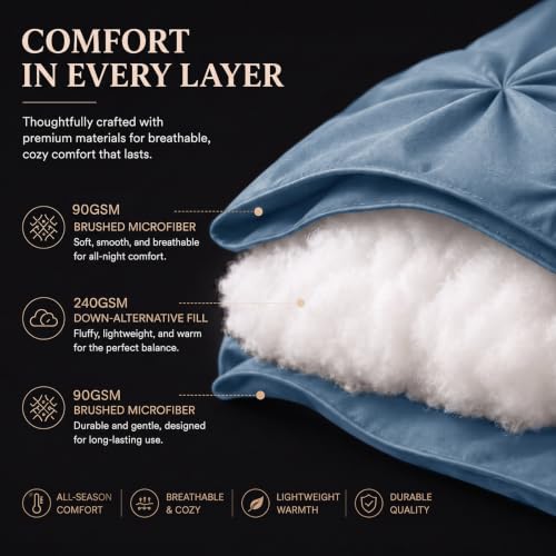 Queen Comforter Set Grayish Blue