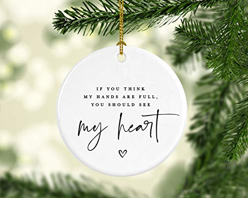 Round Ceramic Porcelain Christmas Tree Ornament for Teacher Thank You Graduation Gift