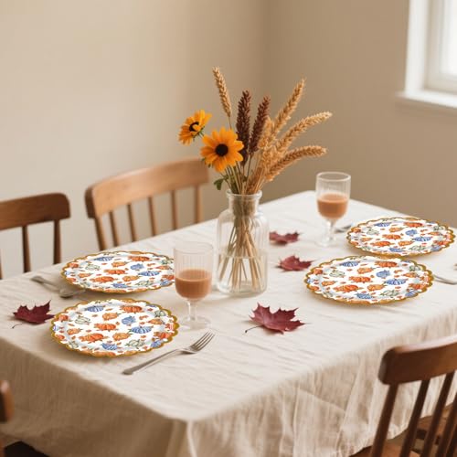 50 Pack Fall Pumpkins Paper Plates