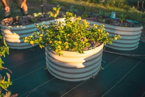 17" Tall 42" Round Raised Garden Bed Metal Raised Bed Planter Box for Vegetables Flowers Patio