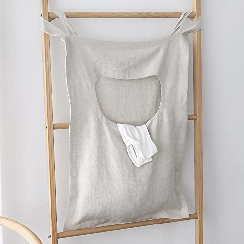 100% Linen Door Hanging Laundry Hamper Bag