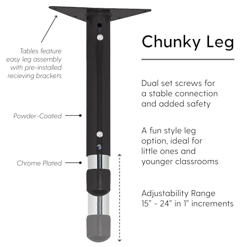 FDP 24" x 60" Rectangle Table with Chunky Legs