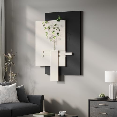3D Black and White Abstract Wall Art