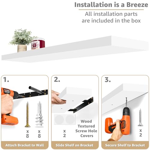 Floating Shelves for Wall Storage (3 Count)