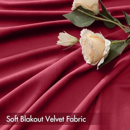 Berry Blackout Velvet Curtains Drapes 108 Inch Long 52"x108" Bedroom (2 Count)