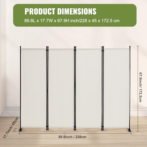 Room Divider 4 Panel Room Dividers and Folding Privacy Screens