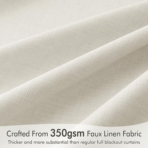 100% Blackout Back Tab Pleat Linen Curtains 50" Wx102 L (2 Count)