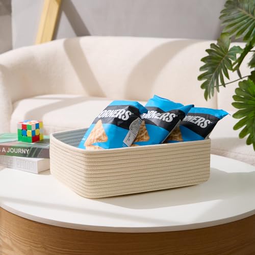 Large Shallow Organizing Baskets 15x11x5.1 Inches (4 Count)