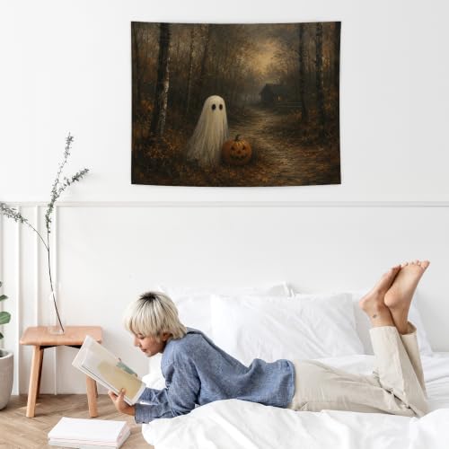 Fall Halloween Ghost Pumpkin Tapestry 50x60 Inches