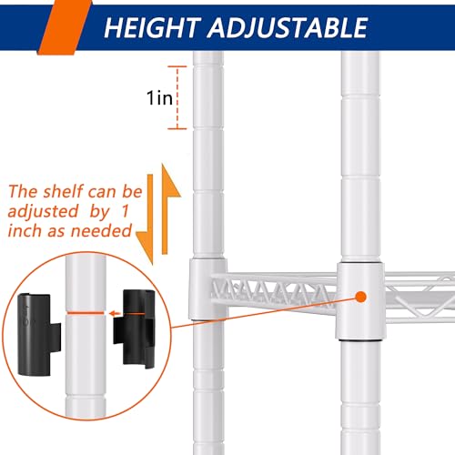 5 Wire Shelving Metal Storage Rack Adjustable Shelves