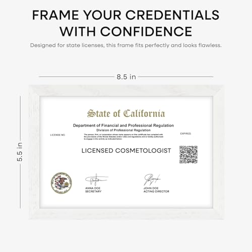 5.5x8.5 Black Oak Business License Frame