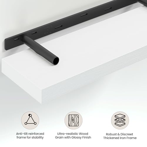 12 Inch Floating Shelves Wall Mounted for Display (2 Count)