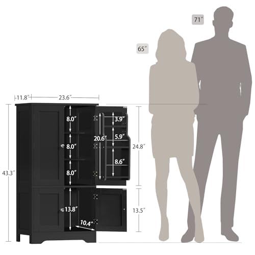 43”H Pantry Cabinet with 4 Doors