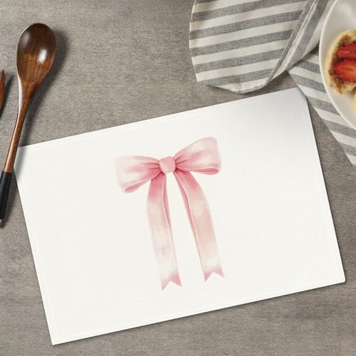 Pink Bow Placemats Set of 4 (4 Count)