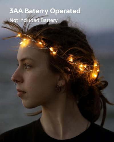 16 Pack Fairy Lights Battery Operated 7ft 20 LED String Lights Mini Twinkle Lights Silver Wire Firefly Starry Lights for DIY Mason Jar Wedding Centerpiece Table Party Christmas Decorations (16 Count)