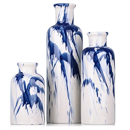 Blue Ceramic Vase Set (3 Per set)