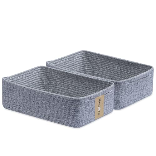 Large Shallow Organizing Baskets 15x11x5.1 Inches (2 Count)